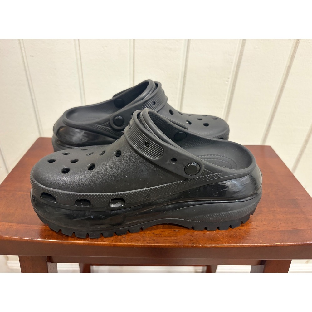 Crocs Mega Crush Clog Black Platform Lug Sole Shoes Womens Size 8 207988-001 - Picture 7 of 9